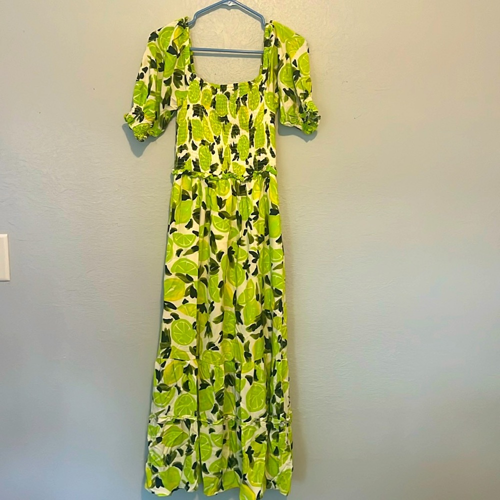 Steve Madden maxi dress with limes print size M